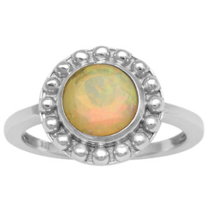 Ethiopian Opal Silver Ring – Natural October Birthstone Jewelry