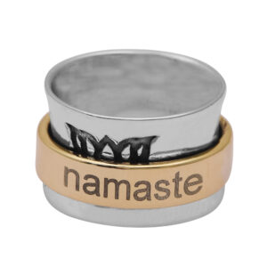 Sterling Silver Namaste Spinner Ring – Handcrafted For Meditation & Anxiety Relief